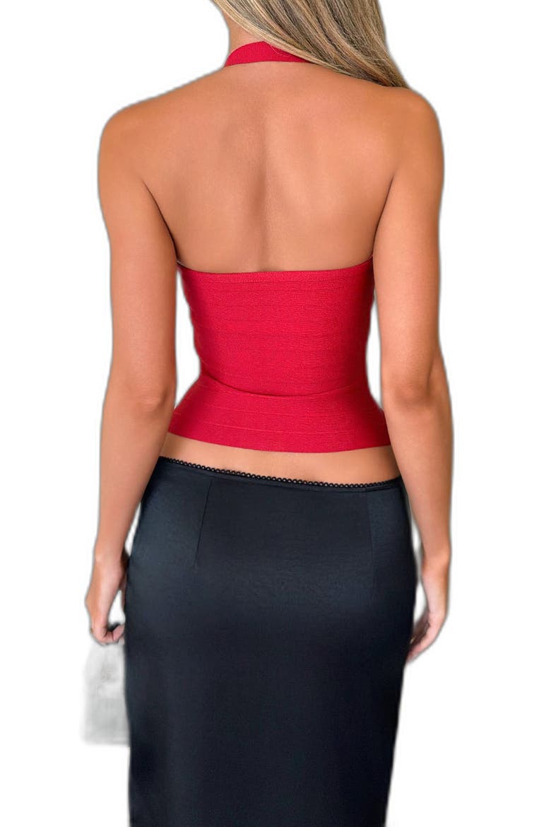 Sydel Bandage Halter Top, Alternate, color, RED
