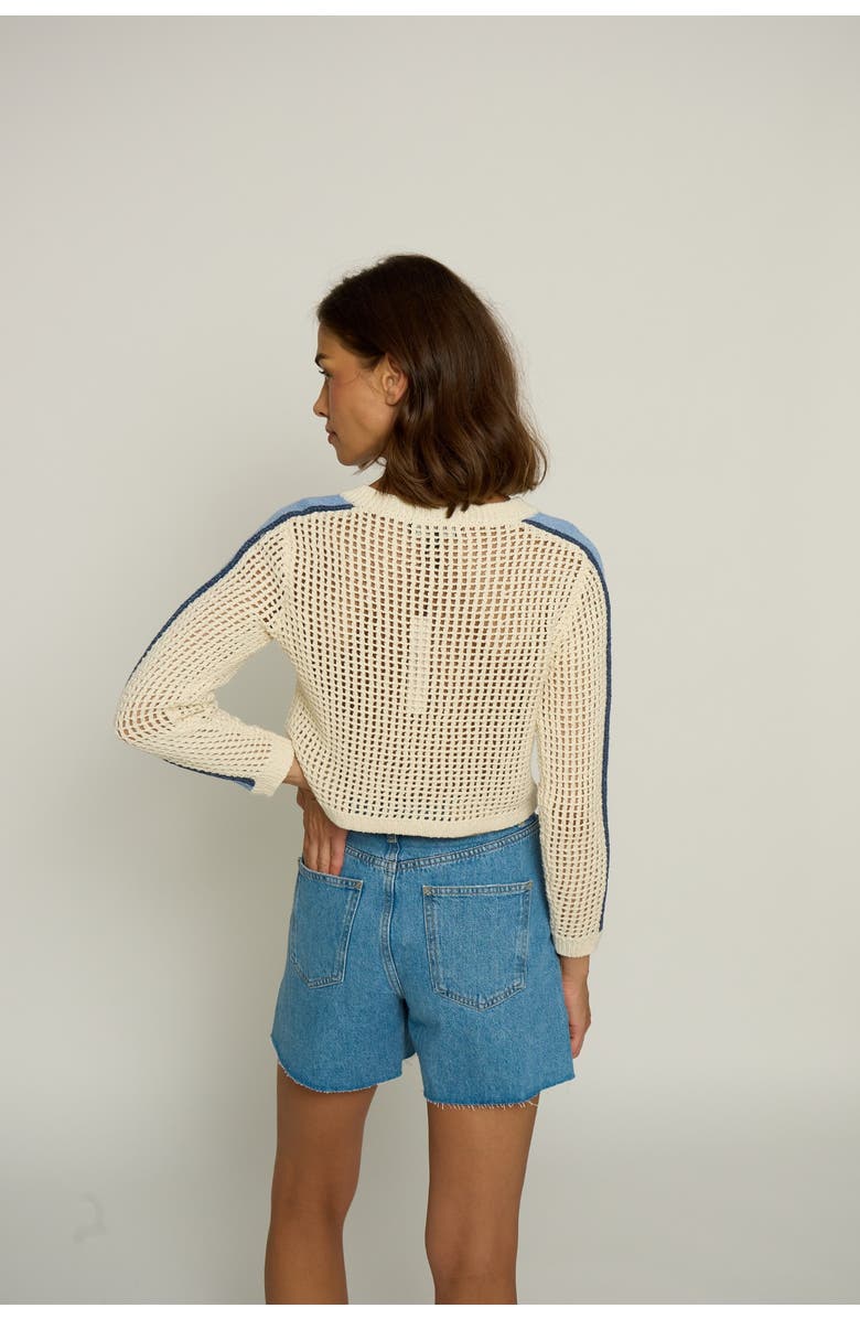 Central Park West Meshtitch Cardigan, Alternate, color, 