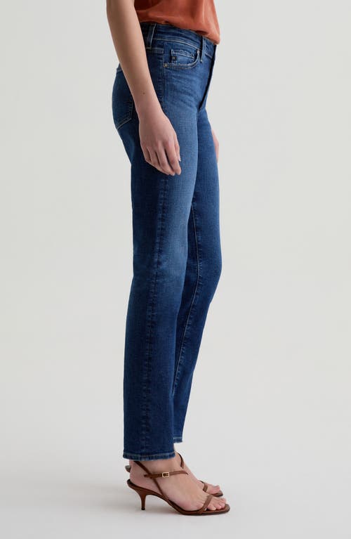Ag Mari Mid Rise Ankle Slim Straight Leg Jeans In Blue