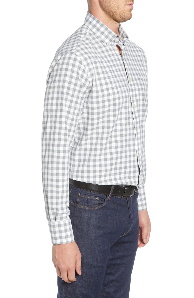 Peter Millar Jordan Natural Touch Regular Fit Gingham Button-Down Performance Shirt, Alternate, color, 