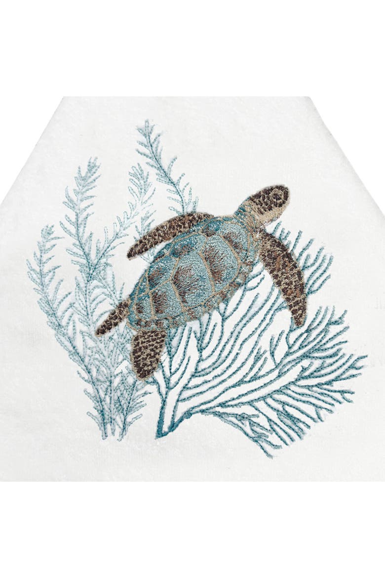 Turtley Awesome Coastal Coral 100% Cotton Terrycloth Towel, Alternate, color, Blue