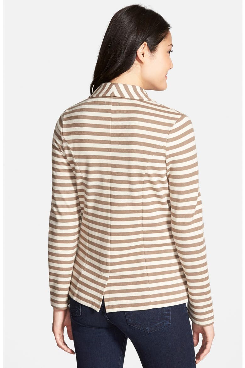 Shawl Collar Knit Blazer, Alternate, color, TAN- BEIGE STRIPE