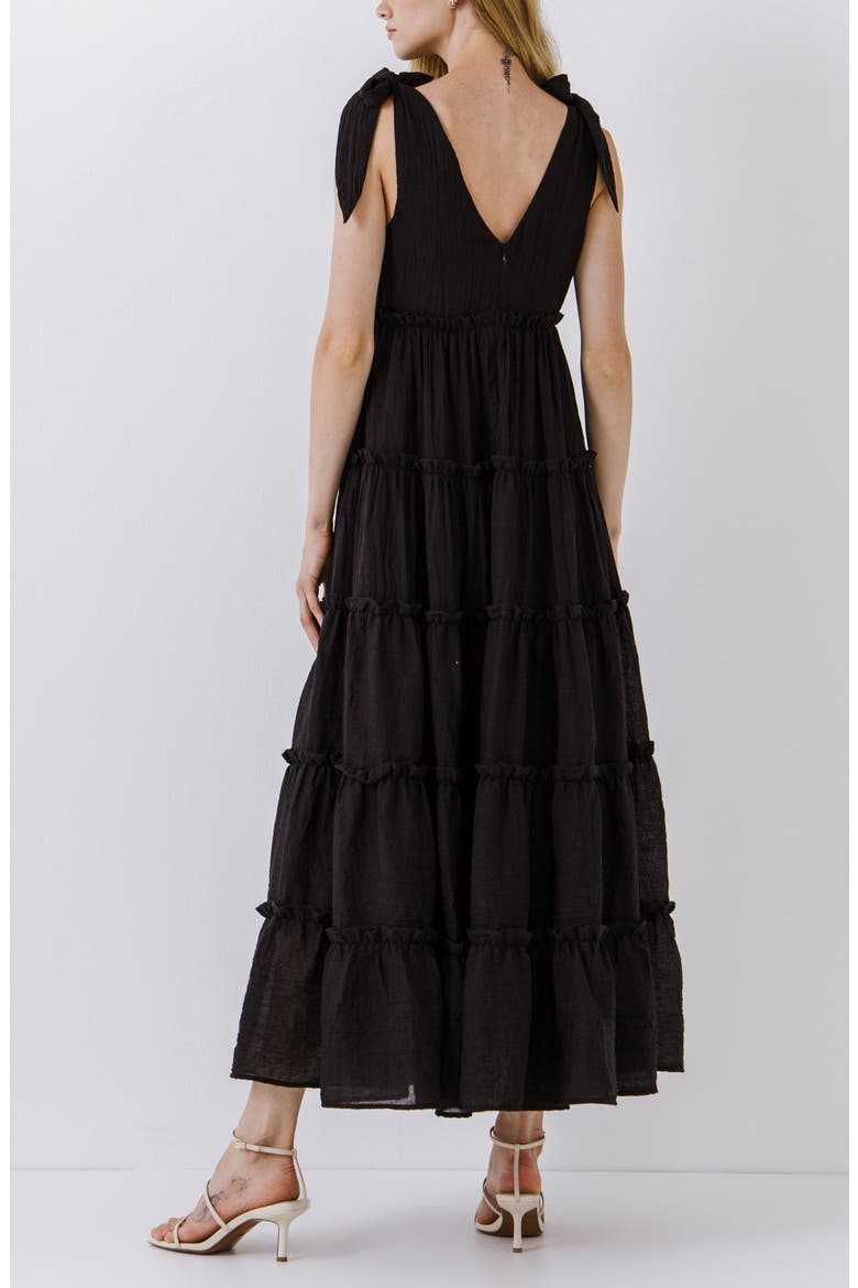 Tiered Maxi Dress, Alternate, color, BLACK