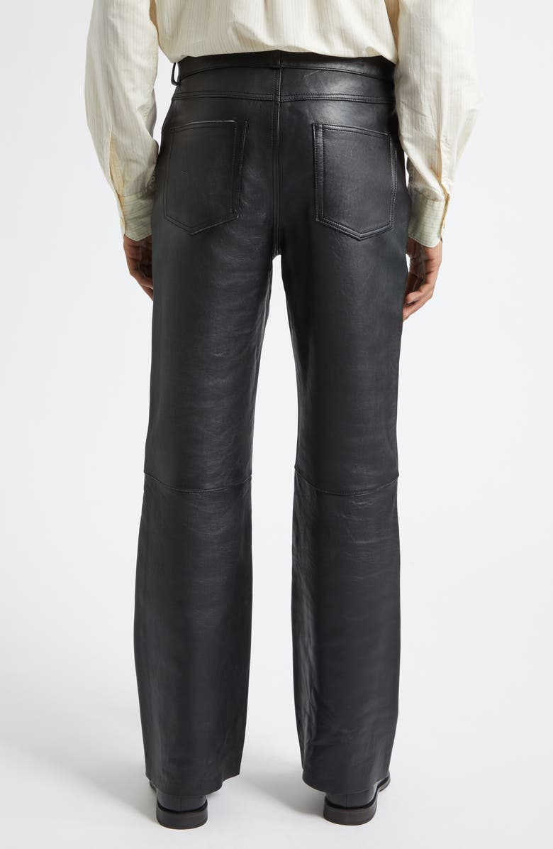 OUR LEGACY Carlson Cut Five-Pocket Leather Jeans, Alternate, color, Whisker Black Buffed Lambskin