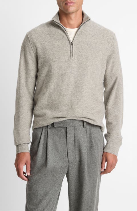 Boiled Cashmere Quarter Zip Sweater