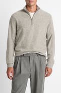 Vince Boiled Cashmere Quarter Zip Sweater