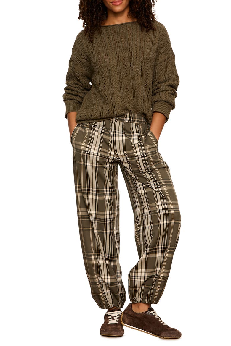 Cable Stitch Cotton Sweater, Alternate, color, GREEN