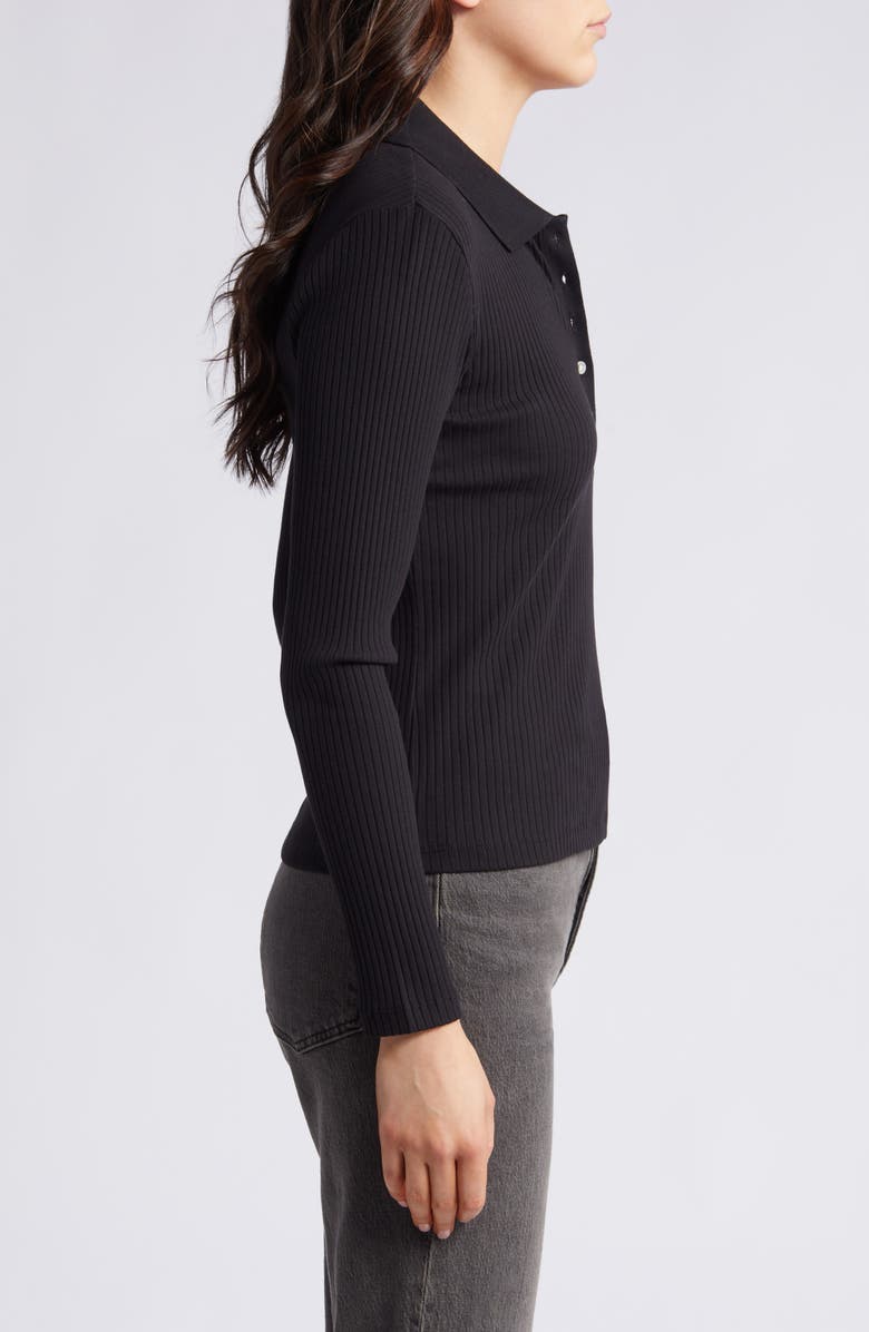 Treasure & Bond Rib Long Sleeve Polo, Alternate, color,