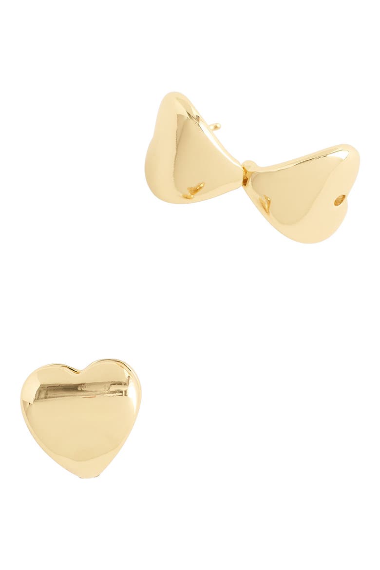 Heart Huggie Hoop Earrings, Main, color, WARM GOLD