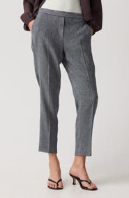 Theory Treeca Linen Blend Pull-On Crop Pants