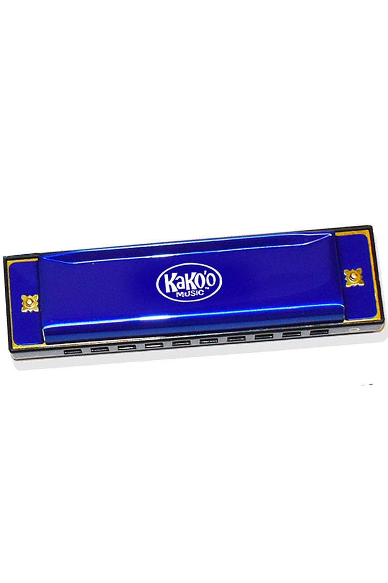 Classic Metal Harmonica Blue 4 Inch Harmonica With Storage Case, Alternate, color, Multicolored