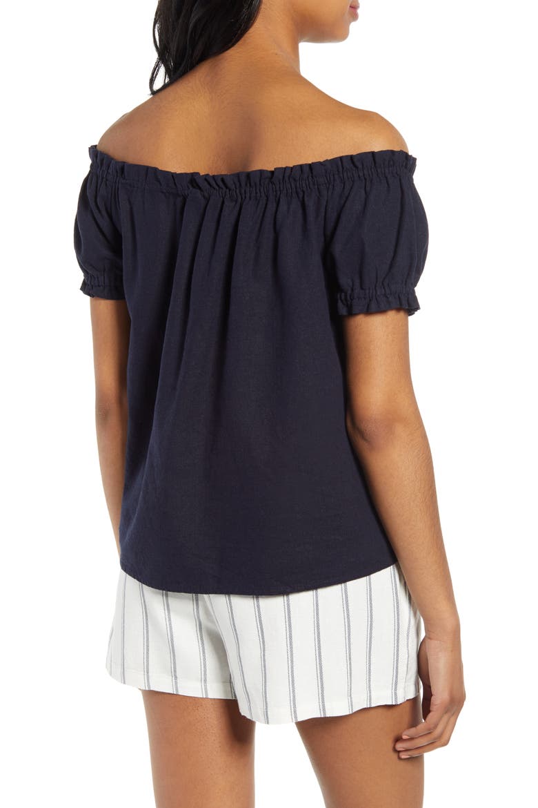 Vmanna Milo Off the Shoulder Top, Alternate, color, NIGHT SKY
