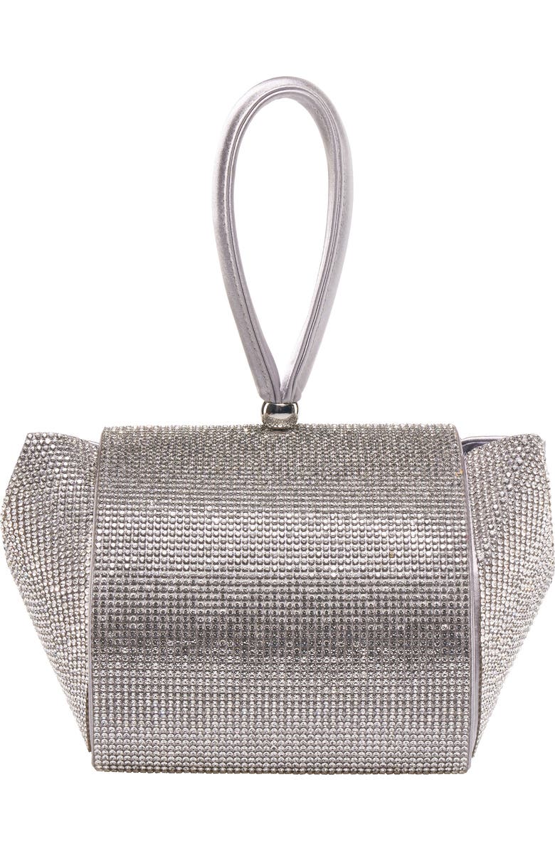 LADY COUTURE Architectural Rhinestone Evening Bag, Alternate, color, Silver