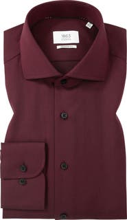 1863 by Eterna Modern Fit Solid Non-Iron Cotton Dobby Dress Shirt