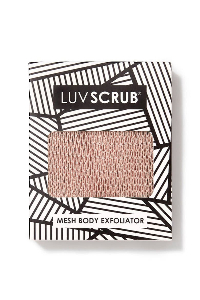 Peaches + Crème Mesh Body Exfoliator, Main, color, Peaches + Crème - Coral