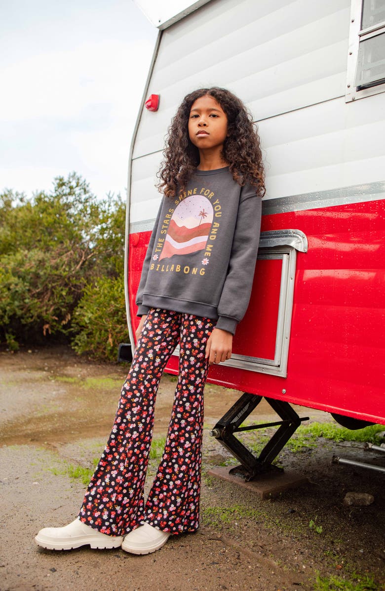 Billabong Kids' Tell Me Print Flared Pants, Alternate, color, 