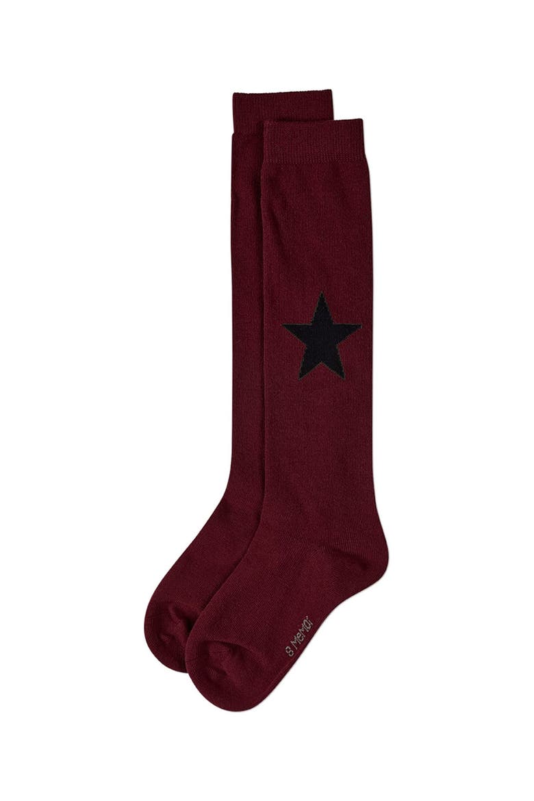 Star Themed Knee Sock, Alternate, color, Burgundy