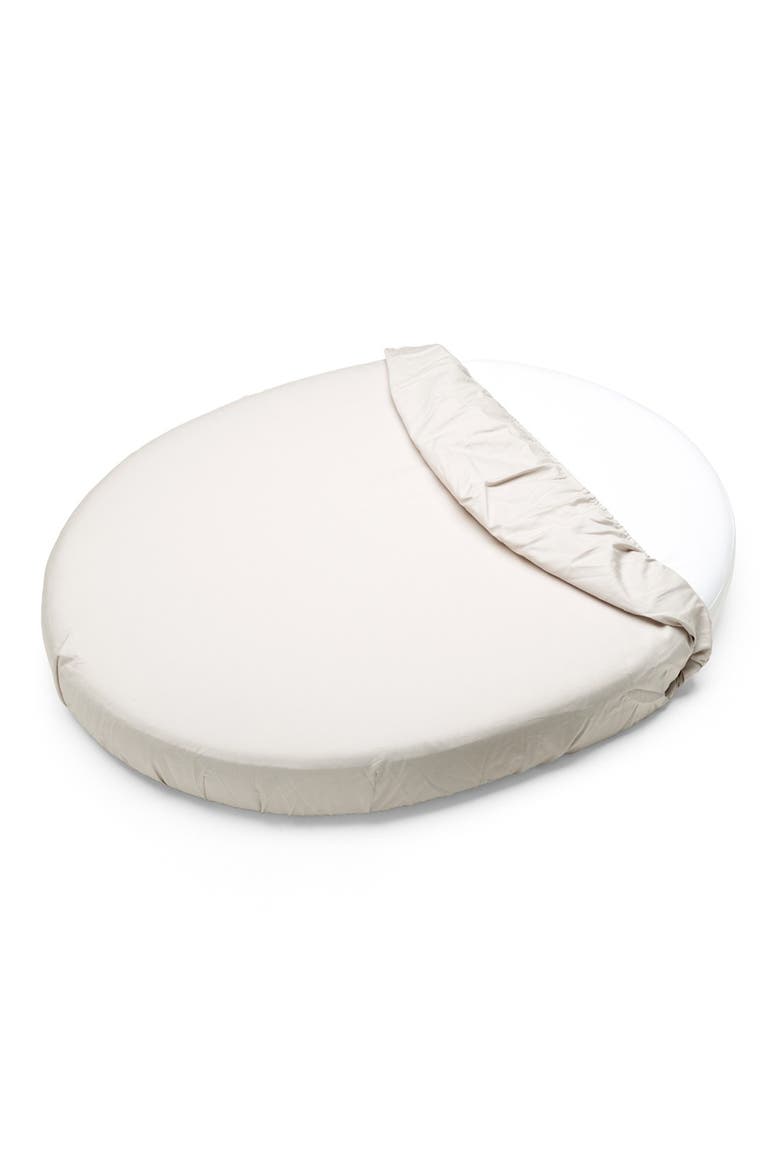 Sleepi Mini Fitted Cotton Sheet, Alternate, color, BEIGE