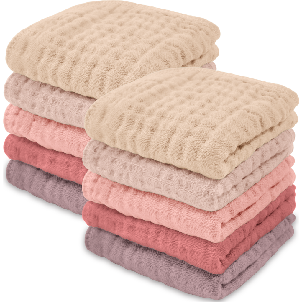 Comfy Cubs Muslin Washcloths In Multi Girl