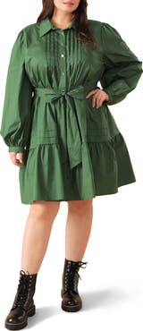 FLYING TOMATO Long Sleeve Shirtdress