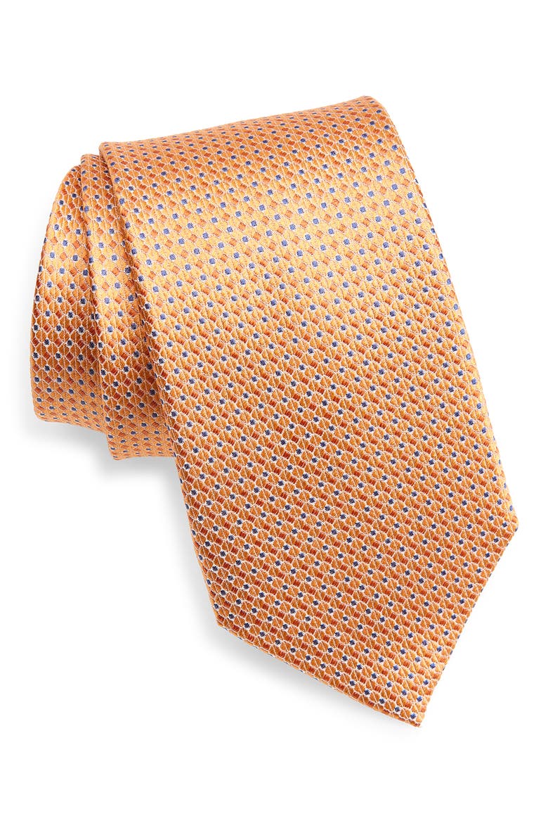 Jacquard Silk Tie, Main, color, ORANGE