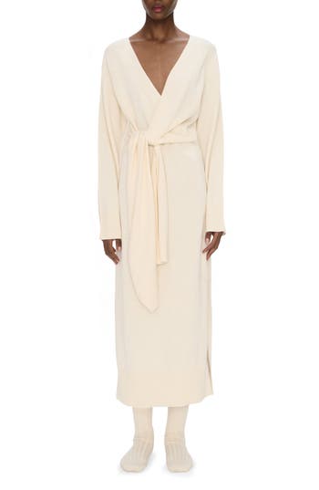 Simkhai Skyla Wrap Dress Ivory Xl In Ivory