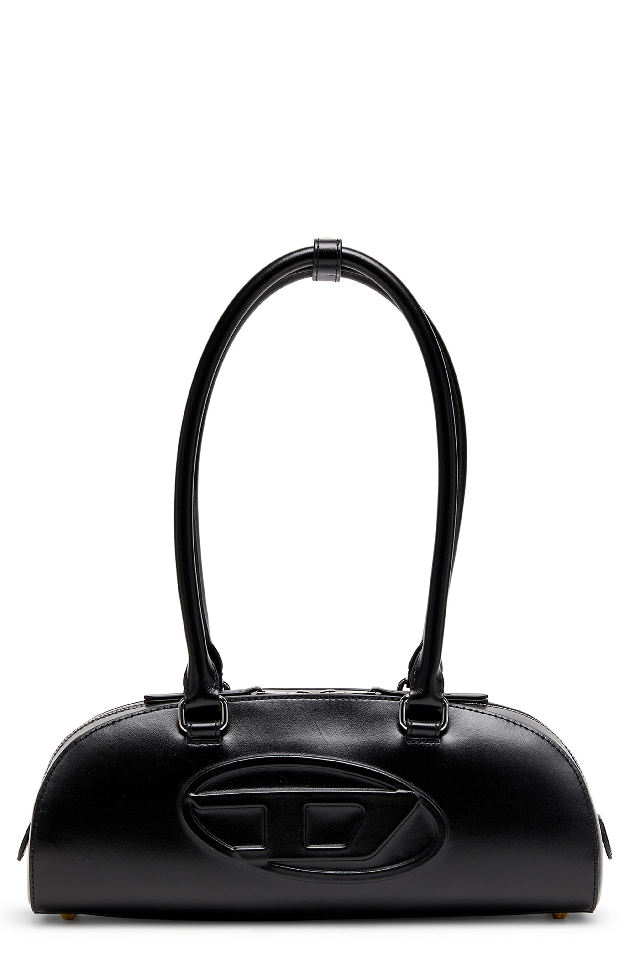 DIESEL<sup>®</sup> 1DR 2.0 Dome East/West Leather Shoulder Bag, Main, color, Black