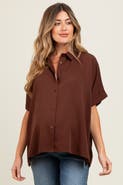 PinkBlush Dolman Sleeve Button Down Blouse