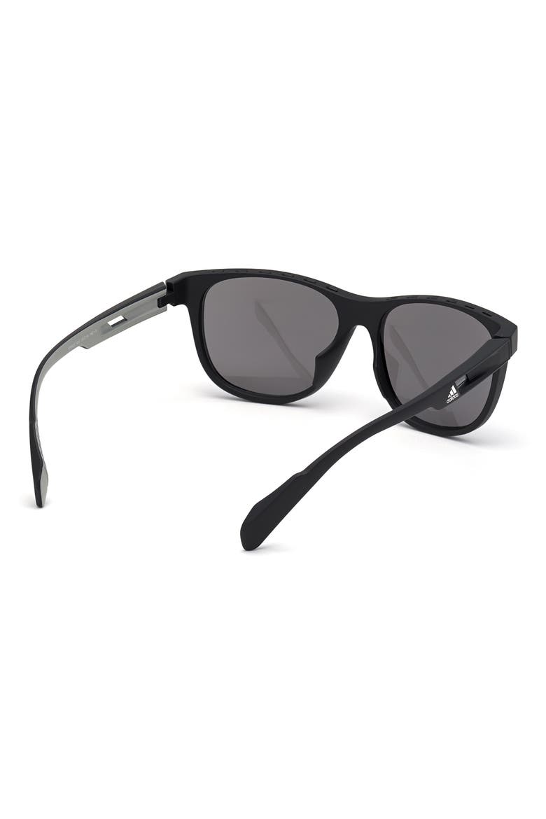 55mm Round Sunglasses, Alternate, color, MATTE BLACK / SMOKE MIRROR