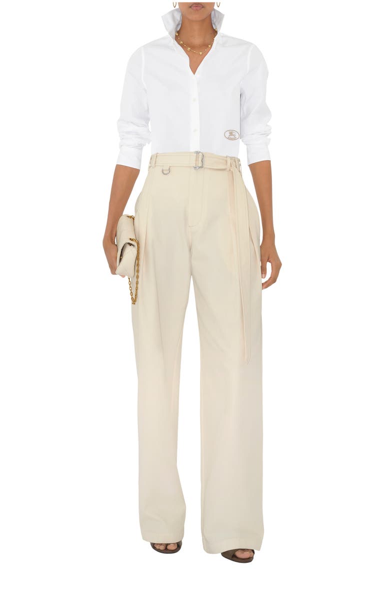 Burberry Slim Fit Cotton Poplin Shirt, Main, color, White