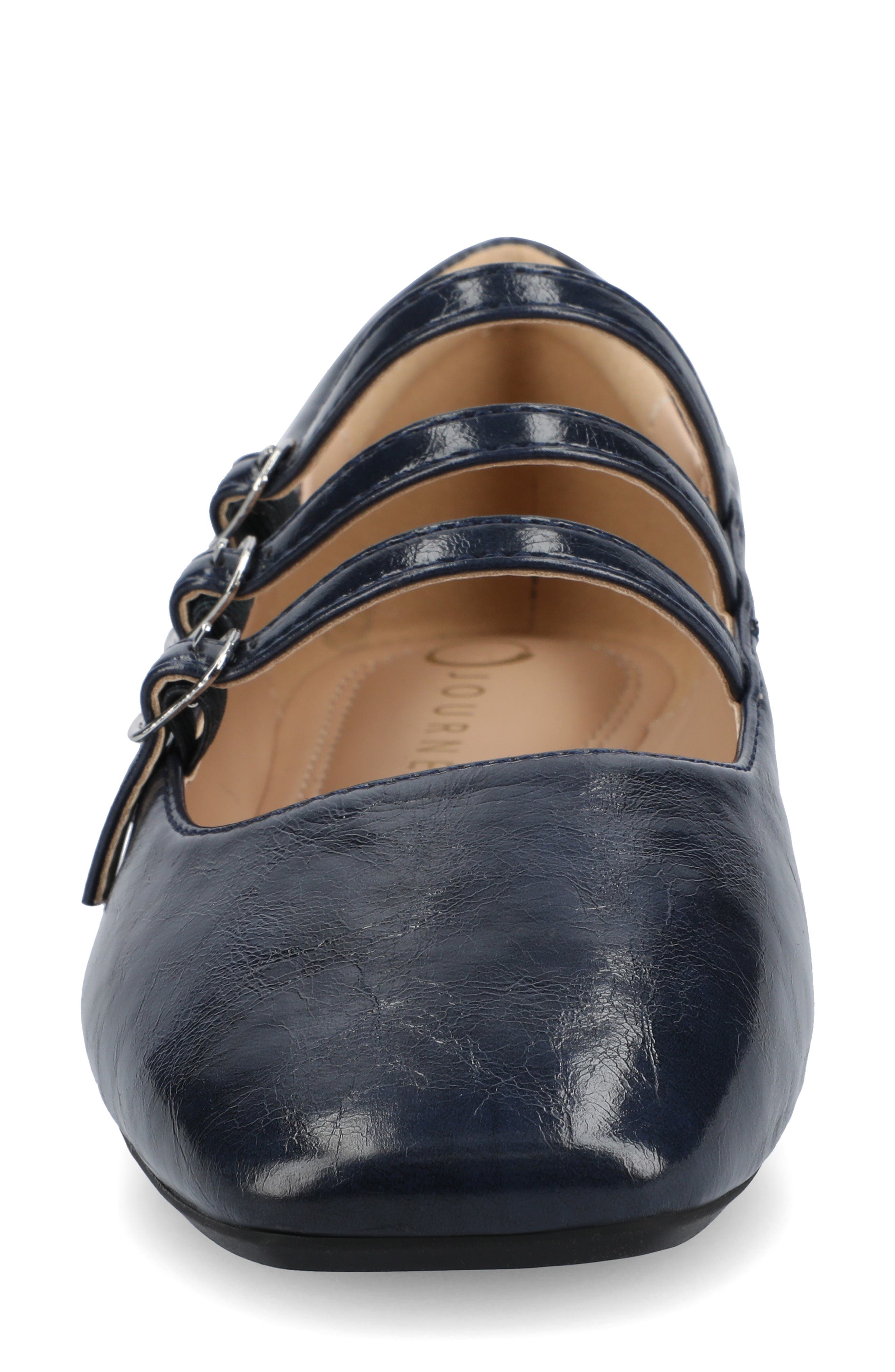 Darlin Multi Strap Mary Jane Flat, Alternate, color, NAVY CRINKLE
