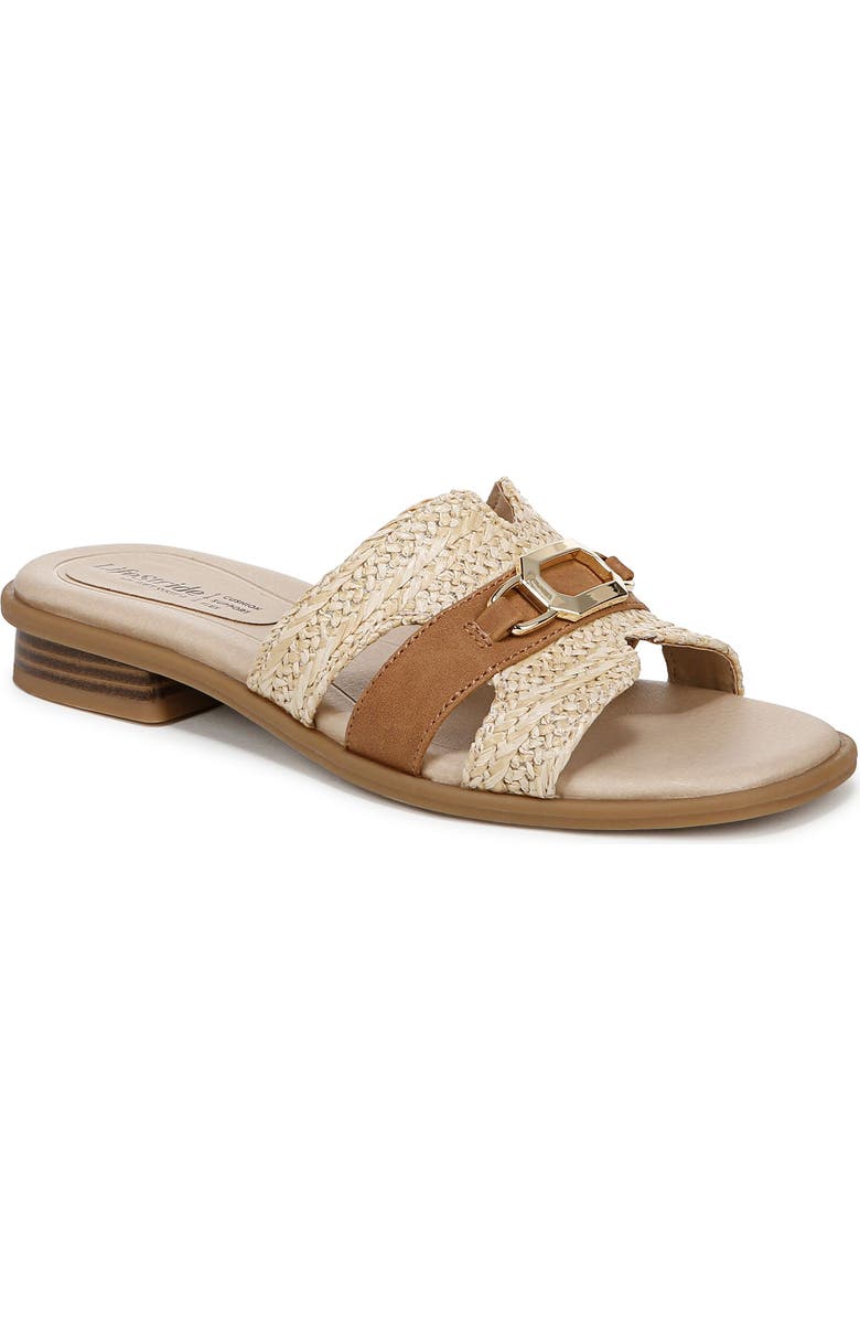 LifeStride Royalty Bit Slide Sandal, Main, color, Natural Fabric