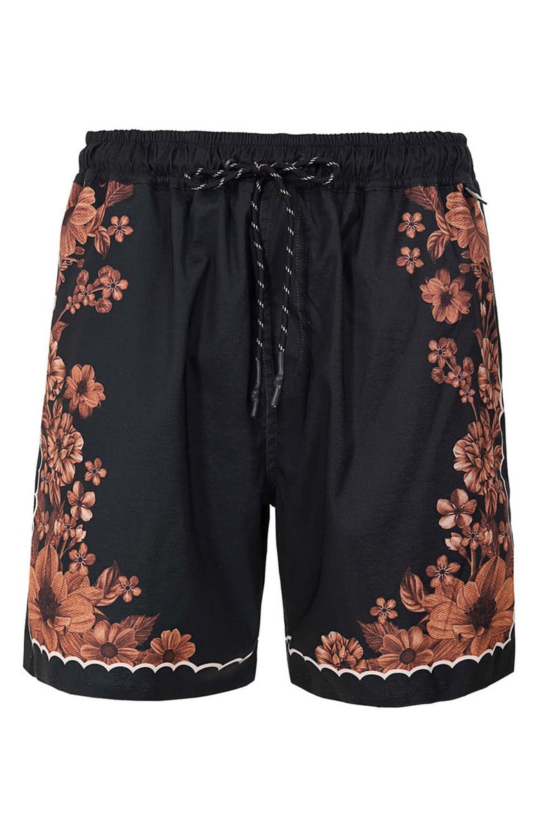 Agua Bendita Joe Swim Trunks, Alternate, color, Black Multi