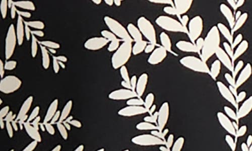 Jones New York Botanical Print V-neck Top In Black