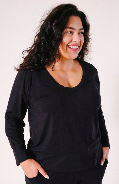 Poplinen Plus Toni Pj Shirt In Black