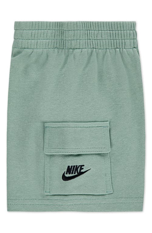 Nike Kids' Slub Pocket T-shirt & French Terry Cargo Shorts Set In Steam