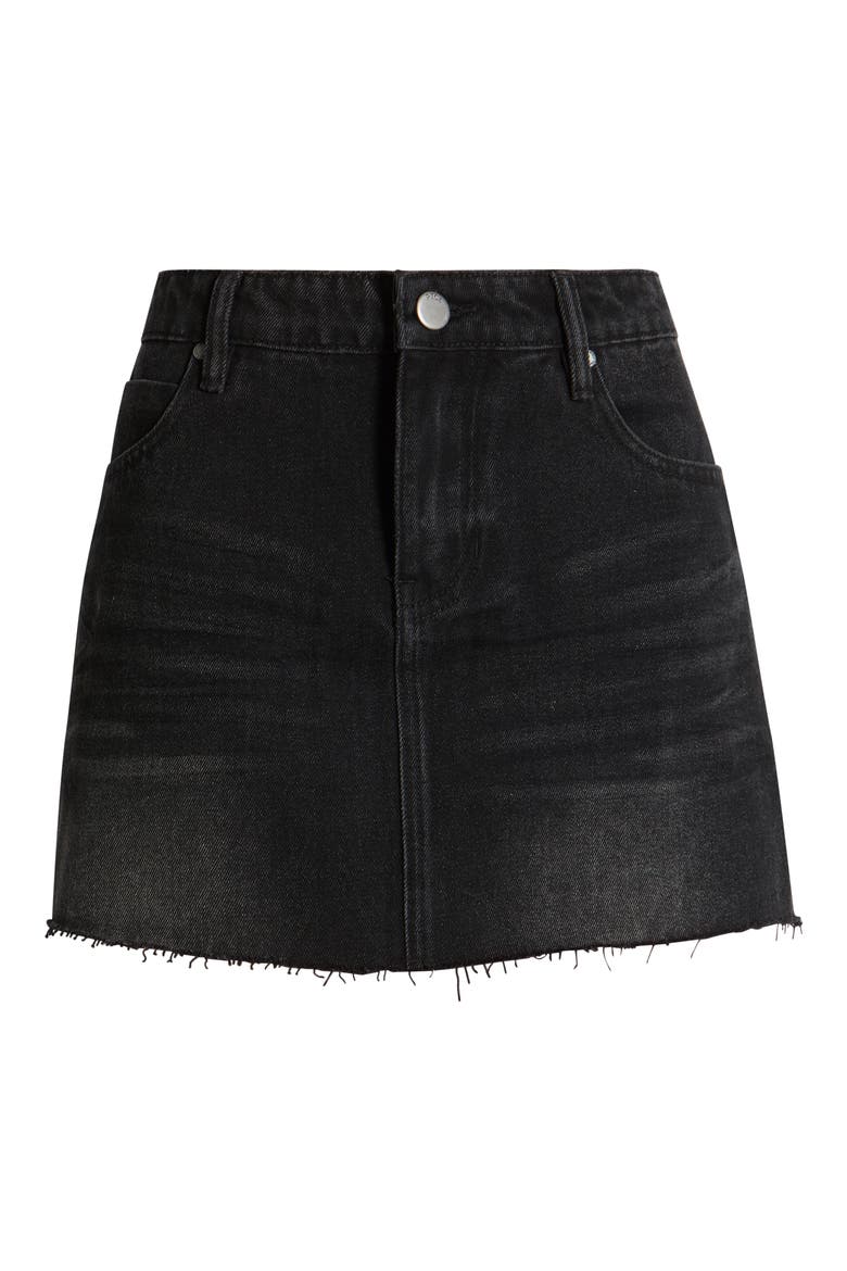Vida Micro Mini Denim Skirt, Alternate, color, BLACK