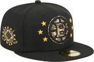 New Era Men's New Era  Black Boston Bruins Military Appreciation Digital Camo Stars 59FIFTY Fitted Hat