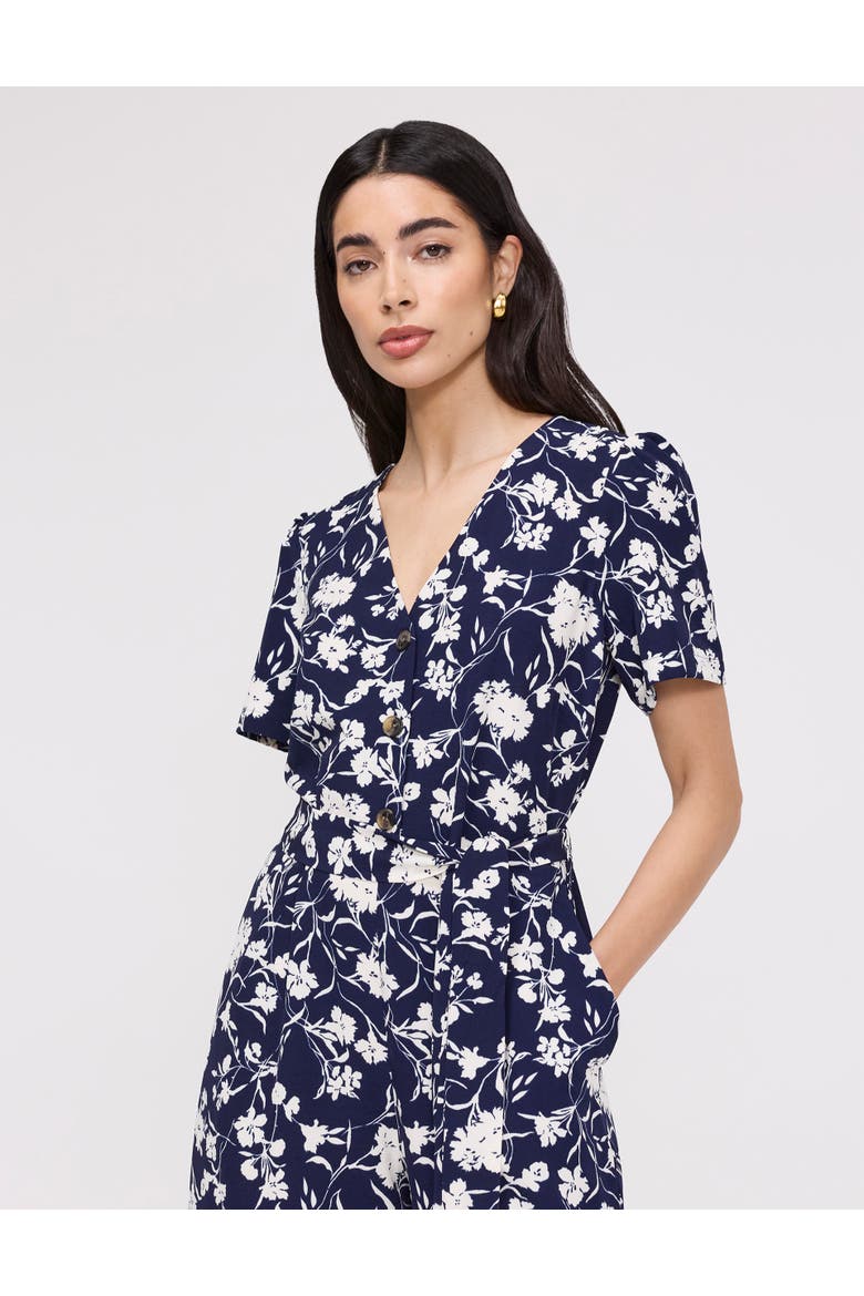 Uma Cropped Wide Leg Jumpsuit, Alternate, color, Navy Floral