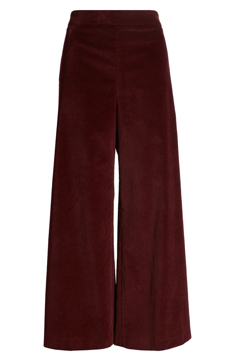 FRAME Velvet Crop Wide Leg Pants, Alternate, color, Wine