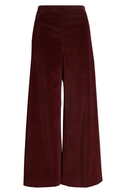 Frame Cropped Velvet Pants In Wine