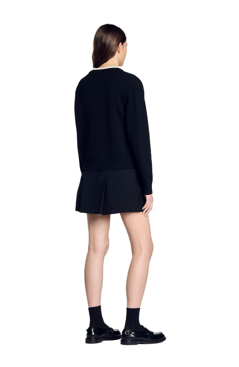 SANDRO Wool blend sweater, Alternate, color, Black