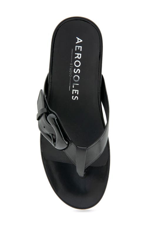 Aerosoles Calvin Flip Flop In Black Leather