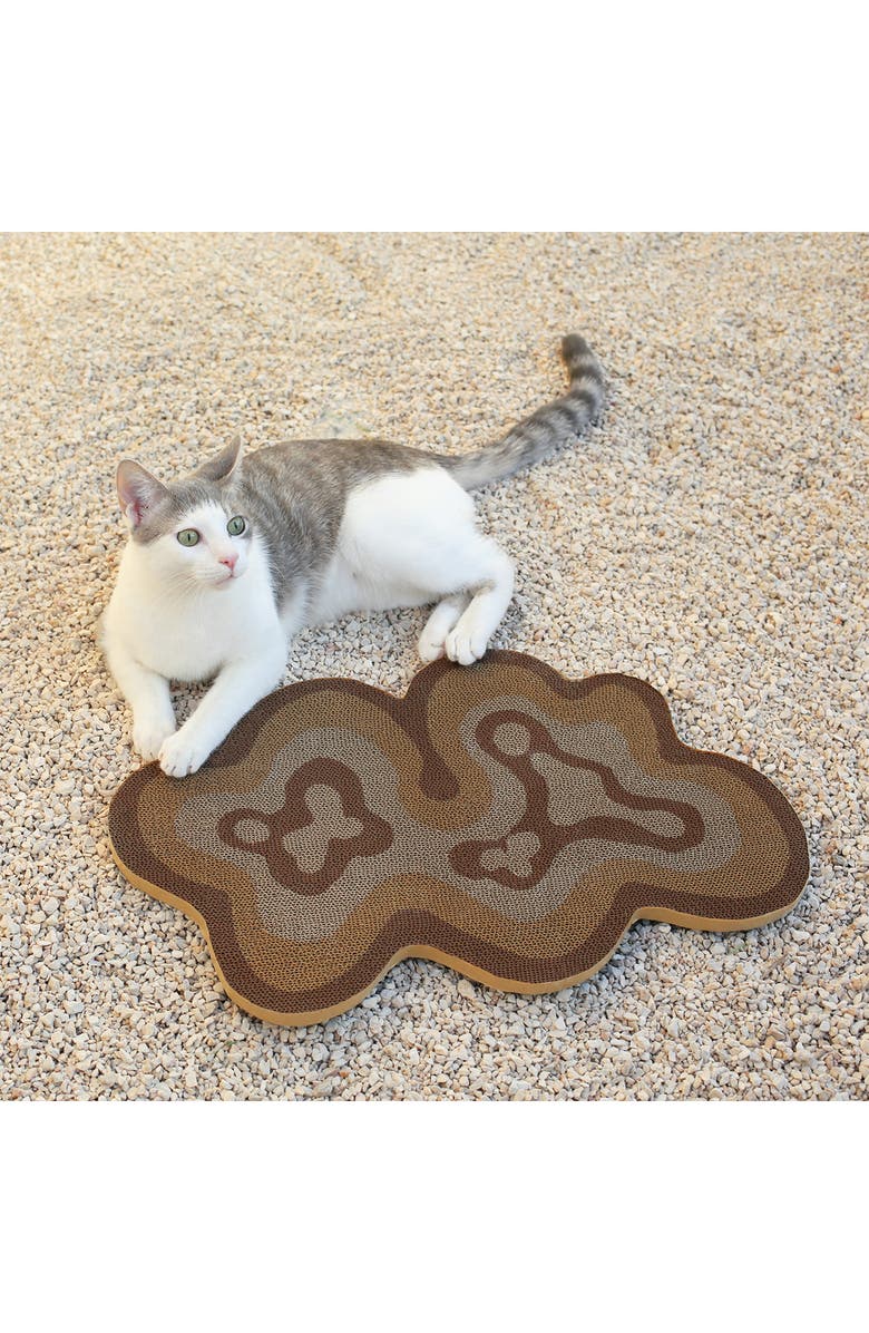 Catenary Bloom Cat Scratcher, Alternate, color, Brown