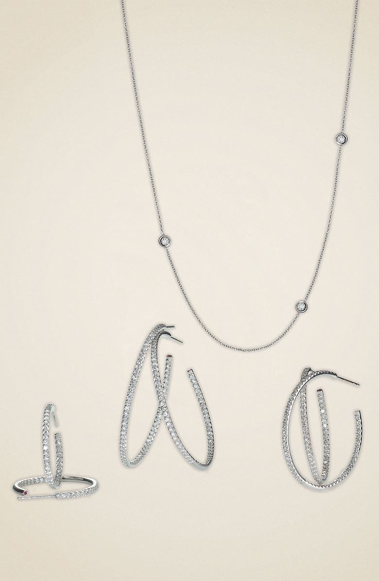 Roberto Coin Extra Large Diamond Hoop Earrings, Alternate, color, 