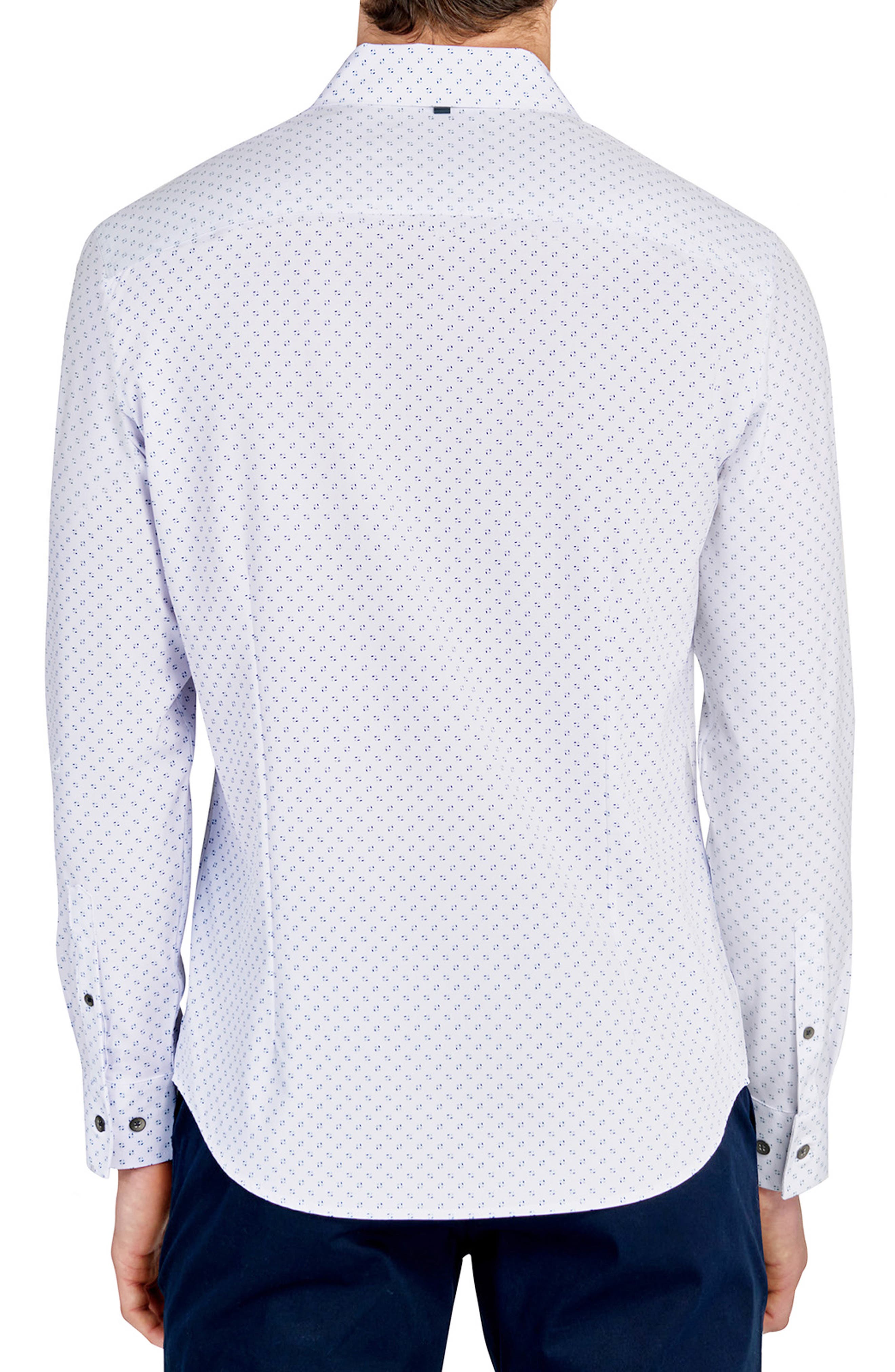Trim Fit Abstract Square Print Performance Button-Up Shirt - image 4