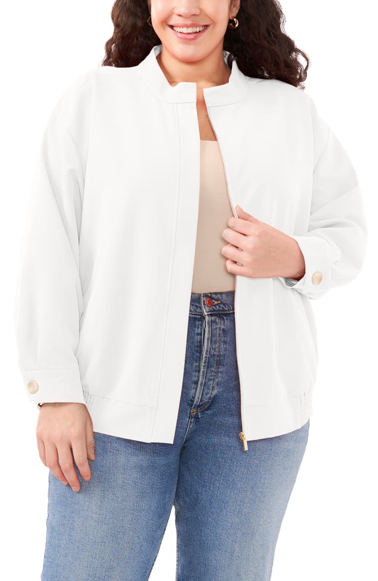 Vince Camuto Oversize Water Repellent Bomber Jacket, Main, color, New Ivory