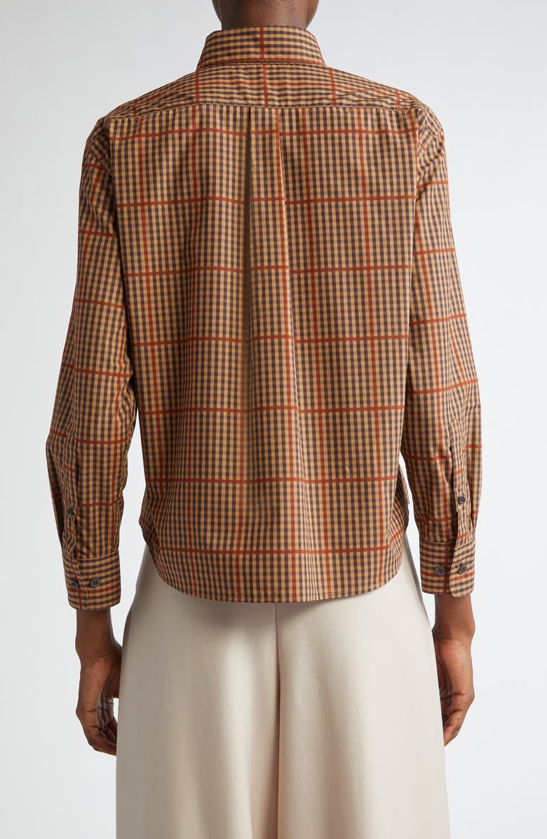 Dries Van Noten Clavini Check Cotton Poplin Button-Up Shirt, Alternate, color,