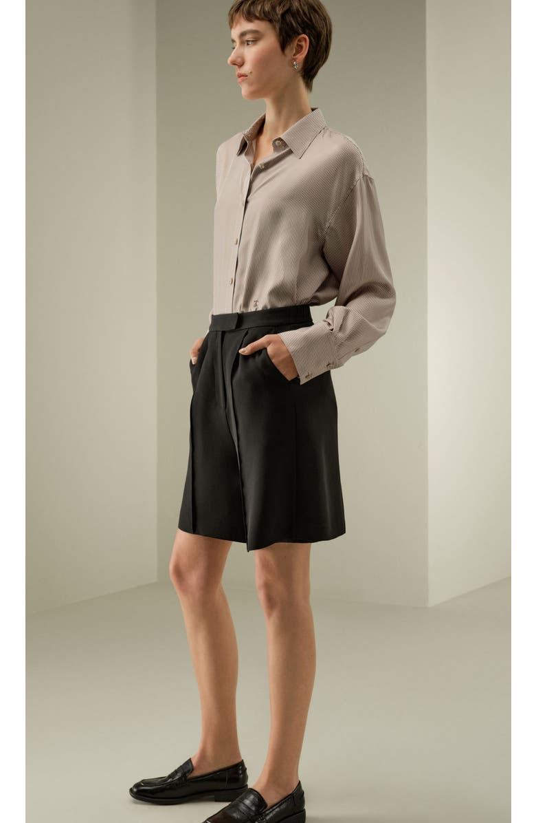 Lilysilk Pinstriped Oversized Silk Shirt, Alternate, color,