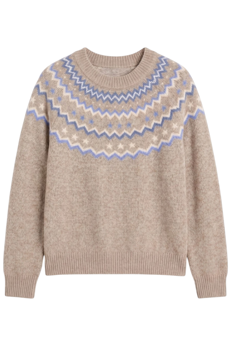 Wool Cashmere Star Yoke Sweater, Alternate, color, Warm Oatmeal
